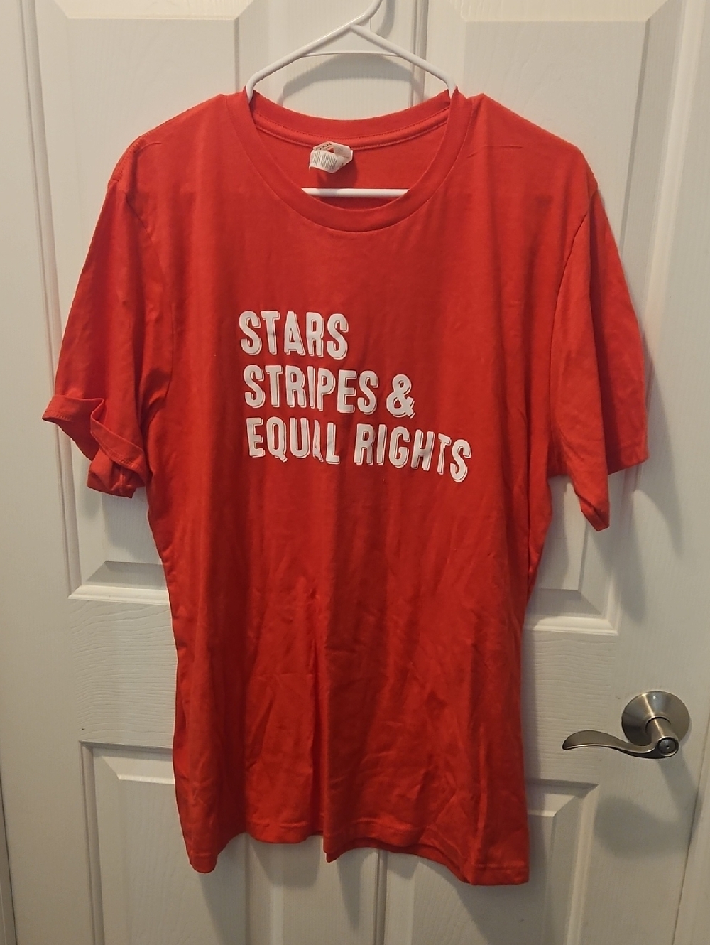 Bella Canvas Red Short Sleeve Tee - "Stars Stripes & Equal Rights"
